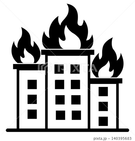flames, fire, icon, symbol, building,...のイラスト素材 [140395683] - PIXTA