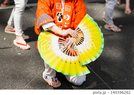 仙台青葉まつり雀踊り扇子決めポーズ 仙台青葉まつり雀踊り扇子決めポーズ 140396262