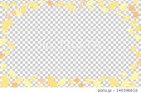 Simple ginkgo leaf transparent frame (horizontal) Simple ginkgo leaf transparent frame (horizontal) 140396618