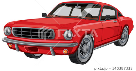 Classic Red Car Vector Illustration Classic Red Car Vector Illustration 140397335