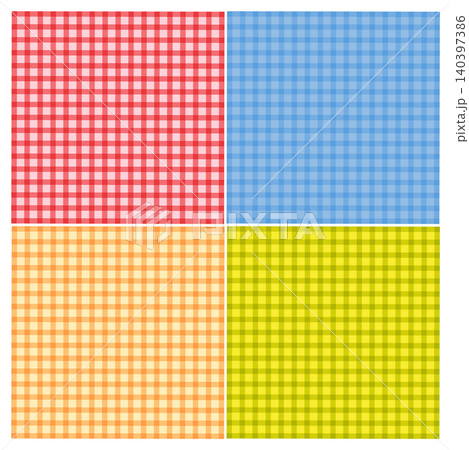 Colorful Gingham Pattern Set in Four Quadrants Colorful Gingham Pattern Set in Four Quadrants 140397386