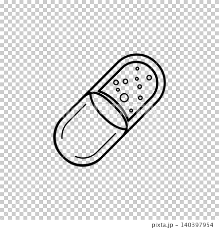 Futuristic Medical Bio Sensor Capsule Line Icon Futuristic Medical Bio Sensor Capsule Line Icon 140397954