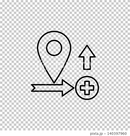 Emergency Rescue Location Tracking Path Line Icon 140397960