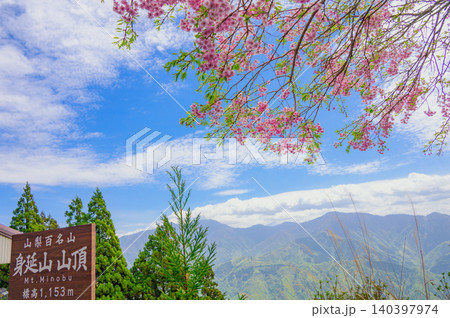 【富嶽三十六景】身延山山頂の葉桜【身延川裏不二】 【富嶽三十六景】身延山山頂の葉桜【身延川裏不二】 140397974