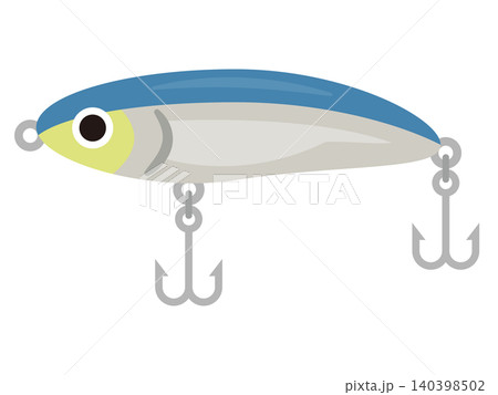 トレブルフック付き魚型ルアーのイラスト 140398502