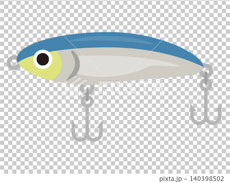 トレブルフック付き魚型ルアーのイラスト 140398502