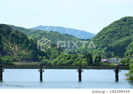 錦秋湖は満水状態（和賀川第一橋梁） 140399544