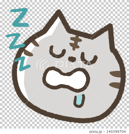 Illustration of a cat fast asleep Illustration of a cat fast asleep 140399704
