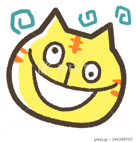 ちゃらんぽらん状態のネコのイラスト 140399707