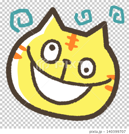 ちゃらんぽらん状態のネコのイラスト 140399707