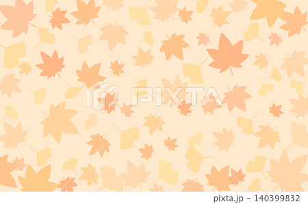 シンプルな紅葉と銀杏の葉の背景_横 シンプルな紅葉と銀杏の葉の背景_横 140399832