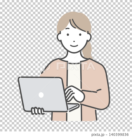 ノートパソコンを操作する若い女性 ノートパソコンを操作する若い女性 140399836