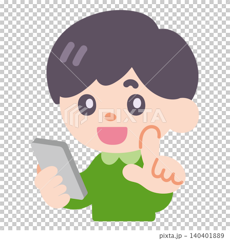 スマホを持っている子のイラスト スマホを持っている子のイラスト 140401889