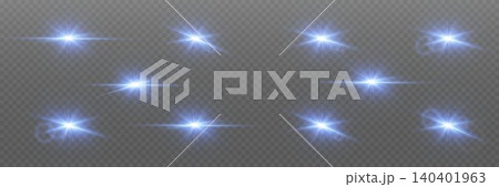 Blue light flares creating sparkling optical effects on transparent background Blue light flares creating sparkling optical effects on transparent background 140401963