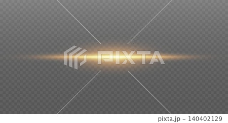 Golden light effect shining horizontally, creating an abstract optical flare Golden light effect shining horizontally, creating an abstract optical flare 140402129