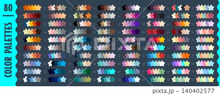 Star shape rgb neutral warm, cool, pastel and vibrant color harmony palette swatches. Colorful paint hues spectrum arranged in grid chart. Brush samples for design, fashion or illustration painting Star shape rgb neutral warm, cool, pastel and vibrant color harmony palette swatches. Colorful paint hues spectrum arranged in grid chart. Brush samples for design, fashion or illustration painting 140402577