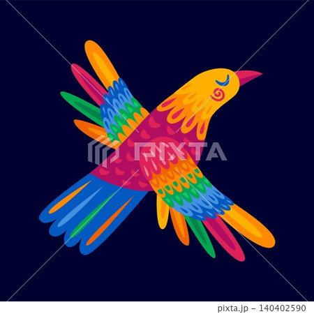 Mexican national alphabet font cartoon letter X. Hispanic national kids ABC letter, Mexico folk typeset isolated vector font symbol. Mexican ethnic alphabet sign with colorful flying bird animal Mexican national alphabet font cartoon letter X. Hispanic national kids ABC letter, Mexico folk typeset isolated vector font symbol. Mexican ethnic alphabet sign with colorful flying bird animal 140402590