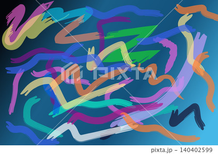 Colorful Abstract Brush Strokes Pattern on Dark Blue Gradient Background Colorful Abstract Brush Strokes Pattern on Dark Blue Gradient Background 140402599