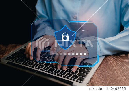 Online Security Practices with Digital Lock and Laptop in a Modern Office Environment Online Security Practices with Digital Lock and Laptop in a Modern Office Environment 140402656