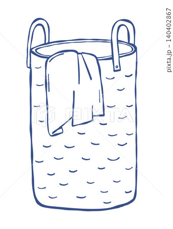 Home Comfort. Round Jute Storage Basket with Handles. Eco-Friendly Home Organization and Laundry Hamper. Sustainable Zero Waste Lifestyle. Outline Blue Hand Drawn Doodle. Vector Illustration. Home Comfort. Round Jute Storage Basket with Handles. Eco-Friendly Home Organization and Laundry Hamper. Sustainable Zero Waste Lifestyle. Outline Blue Hand Drawn Doodle. Vector Illustration. 140402867