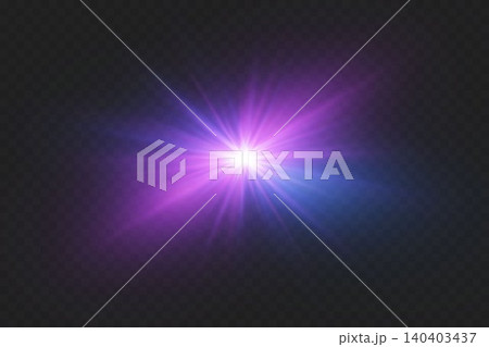 Bright dynamic light rays illuminating a dark background with vibrant purple and blue colors 140403437