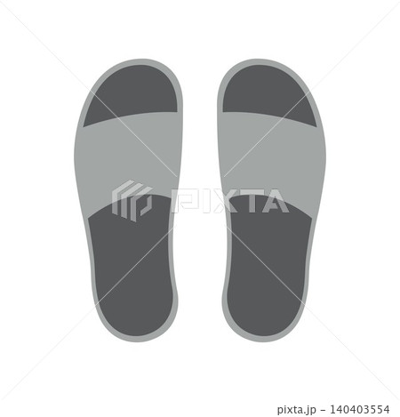 Pair of Gray Slippers Isolated on White Background Pair of Gray Slippers Isolated on White Background 140403554