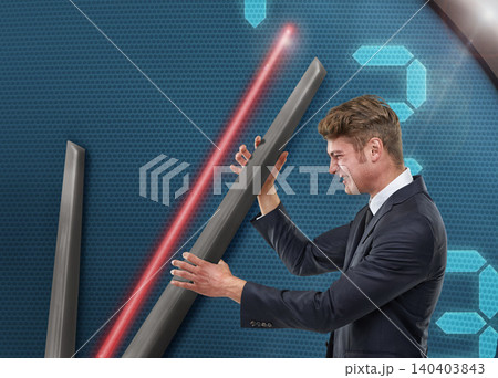 Businessman, clock and hand for time management stress for career project deadline or overworked, schedule or burnout. Male person, numbers and pushing hour or frustrated crisis, corporate or problem Businessman, clock and hand for time management stress for career project deadline or overworked, schedule or burnout. Male person, numbers and pushing hour or frustrated crisis, corporate or problem 140403843