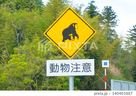 動物注意 サル 標識 常磐自動車道 常磐道 高速道路 高速自動車国道 下り E6 動物注意 サル 標識 常磐自動車道 常磐道 高速道路 高速自動車国道 下り E6 140403887