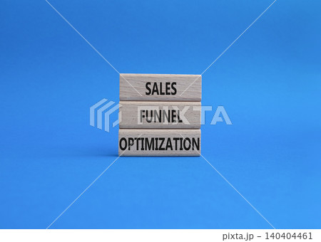 Sales Funnel Optimization symbol. Concept word Sales Funnel Optimization on wooden blocks. Beautiful blue background. Business and Sales Funnel Optimization. Copy space Sales Funnel Optimization symbol. Concept word Sales Funnel Optimization on wooden blocks. Beautiful blue background. Business and Sales Funnel Optimization. Copy space 140404461