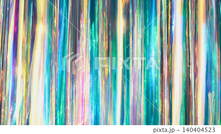 Iridescent tinsel background creating a holographic and shimmering abstract texture 140404523