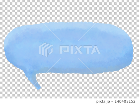 A bright blue, horizontally elongated speech bubble drawn with crayons. A tail on the left. A bright blue, horizontally elongated speech bubble drawn with crayons. A tail on the left. 140405152