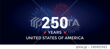 USA anniversary 250 years happy Independence Day firework vector illustration 140405481