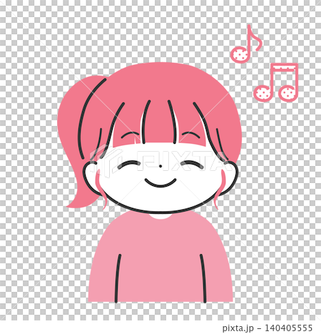 一幅描繪快樂女孩(上半身)的插圖,色彩豐富,充滿活力。 一幅描繪快樂女孩(上半身)的插圖,色彩豐富,充滿活力。 140405555