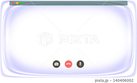 Glowing video call window mockup on transparent background. Online meeting interface template with purple blur effect and ui control buttons for modern digital communication. Glowing video call window mockup on transparent background. Online meeting interface template with purple blur effect and ui control buttons for modern digital communication. 140406002