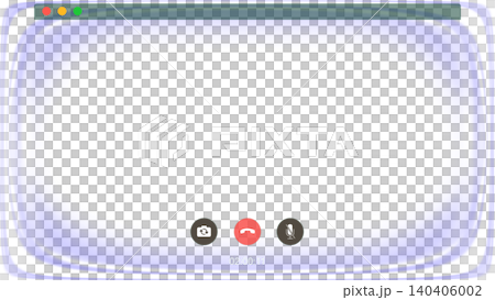 Glowing video call window mockup on transparent background. Online meeting interface template with purple blur effect and ui control buttons for modern digital communication. Glowing video call window mockup on transparent background. Online meeting interface template with purple blur effect and ui control buttons for modern digital communication. 140406002