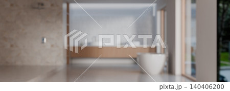 Blur background bath room with 3d rendering 140406200