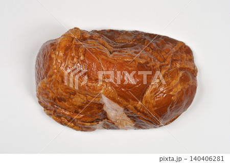 Smoked pork ham chunk isolated on white background 140406281