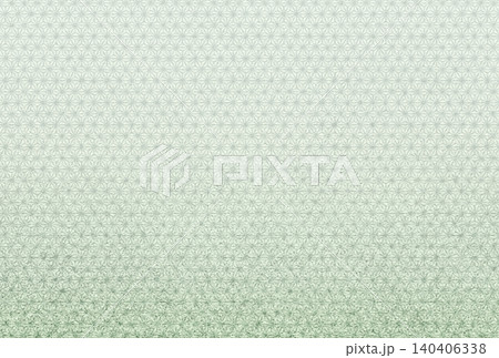 キラキラ輝く繊細な淡い抹茶色の模様に薄緑色の麻の葉柄を重ねた背景画像2 140406338