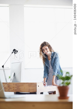 Woman, portrait and writing or planning at office desk for creative, project and startup in architecture or design. Young designer or worker with creative notes for business, floor plan and computer Woman, portrait and writing or planning at office desk for creative, project and startup in architecture or design. Young designer or worker with creative notes for business, floor plan and computer 140406400