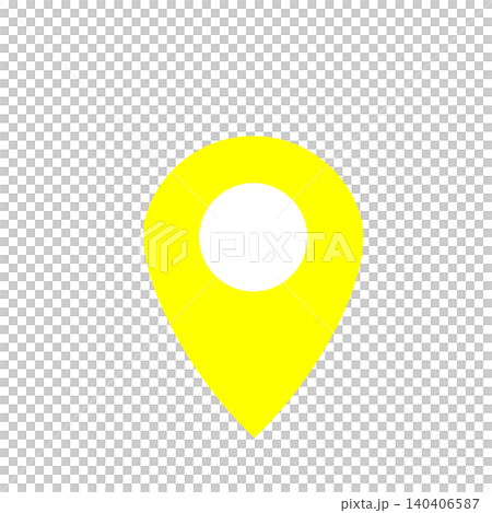 地図アプリや施設案内に使いやすいシンプルなマップピン(黄色) 地図アプリや施設案内に使いやすいシンプルなマップピン(黄色) 140406587