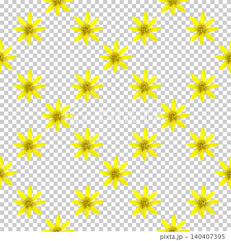 Spring flowers. Seamless watercolor pattern with yellow lesser celandine flowers in a checkerboard layout. Perfect for fabric, wallpaper, wrapping paper and stationery design. 140407395