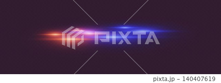 Abstract light effect showing horizontal vibrant lens flare glowing on dark background Abstract light effect showing horizontal vibrant lens flare glowing on dark background 140407619