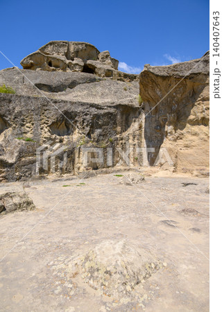 Uplistsikhe cave complex, ancient rock-hewn town and one of the oldest settlements near the town of Gori in Georgia 140407643