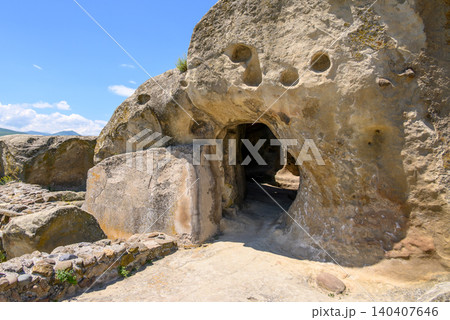 Uplistsikhe cave complex, ancient rock-hewn town and one of the oldest settlements near the town of Gori in Georgia Uplistsikhe cave complex, ancient rock-hewn town and one of the oldest settlements near the town of Gori in Georgia 140407646