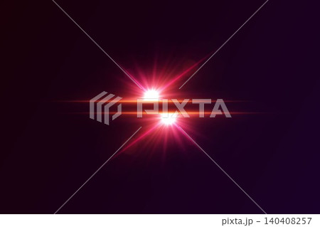 Abstract glowing red light with starburst effect and horizontal speed lines reflection 140408257