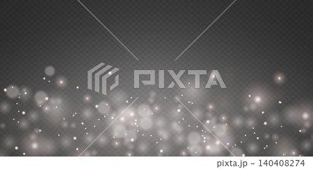 Glowing bokeh lights and particles creating an abstract magical effect on a transparent background Glowing bokeh lights and particles creating an abstract magical effect on a transparent background 140408274