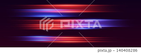 Glowing red and blue light lines illustrating dynamic data transfer and technological speed 140408286