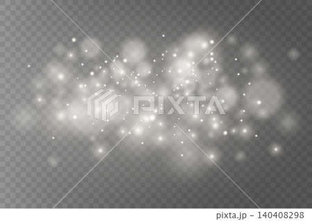 White glowing dust particles and bokeh creating a magical light overlay White glowing dust particles and bokeh creating a magical light overlay 140408298