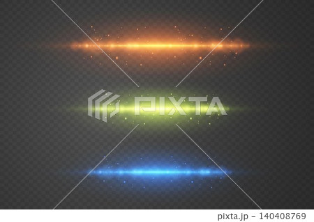 Dynamic light bands with glittering particles on a transparent background, depicting speed and energy Dynamic light bands with glittering particles on a transparent background, depicting speed and energy 140408769