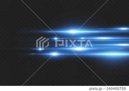 Blue light streaks emitting from bright flares creating a luminous movement effect 140408789